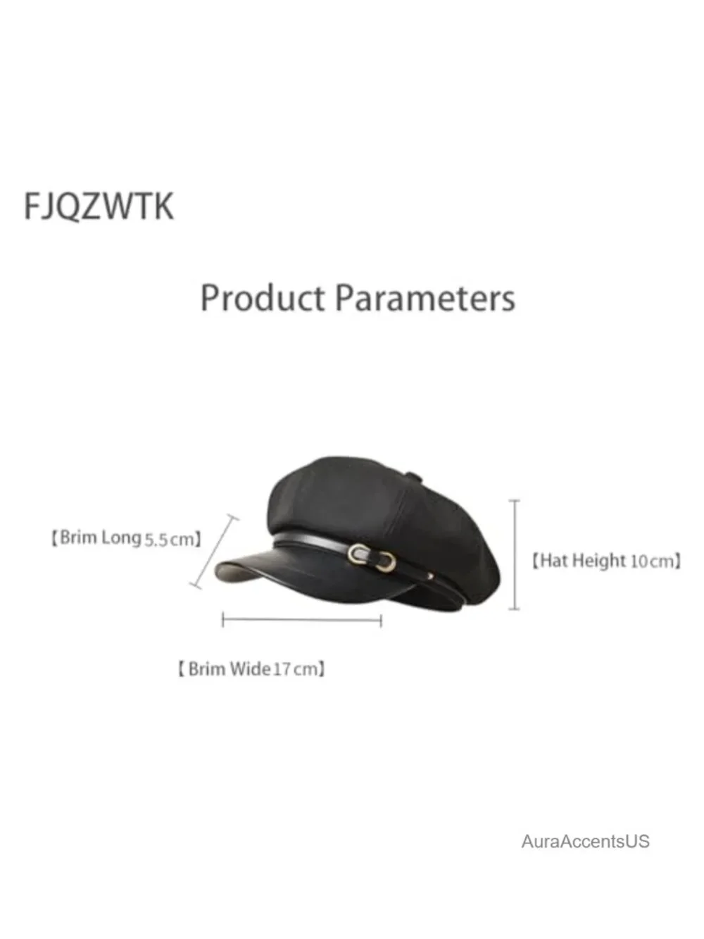 Womens Newsboy Cap PU Leather Cabbie Hat Adjustable One Size